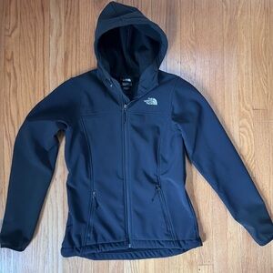 The North Face Women's Black Hooded Softshell Jacket with Logo